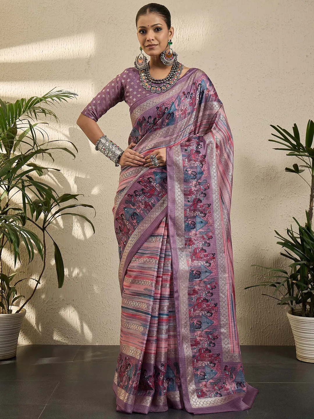  1 Party Wear by Penorama  Printed Silk Saree Collection